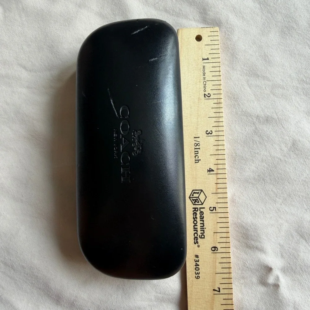 Coach New York Black Hard Clamshell Sunglasses Eyeglasses Case Logo